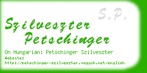 szilveszter petschinger business card